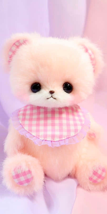 Cute Pink Baby Teddy Bear Wallpaper