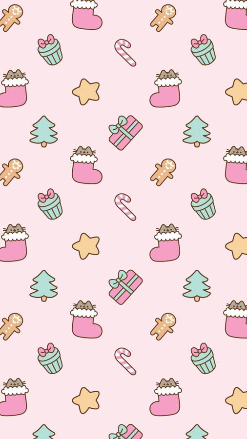 Cute Pink Christmas Aesthetic Wallpaper