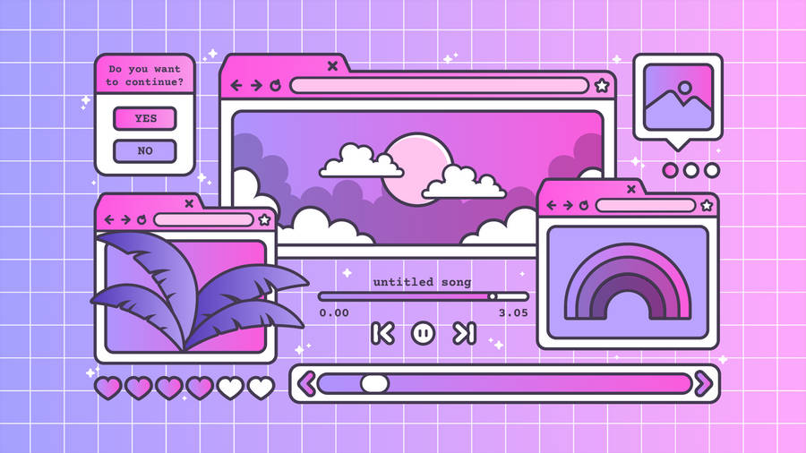 Cute Pink Purple Vaporwave Wallpaper