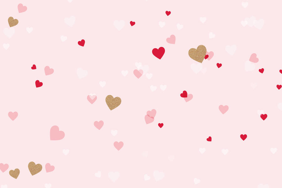 Cute Pink Red Hearts Wallpaper