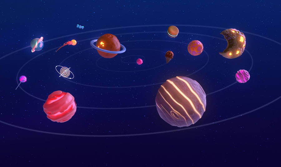 Cute Planets Themes Wallpaper