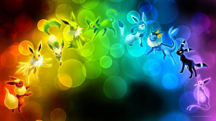 Cute Pokemon Eevee Colors Wallpaper