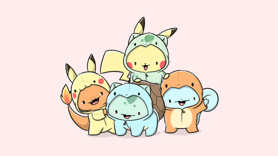 Cute Pokemon Friends Illustration Wallpaper