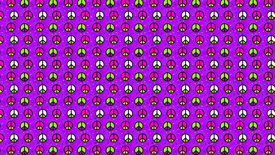 Cute Purple Peace Pattern Wallpaper