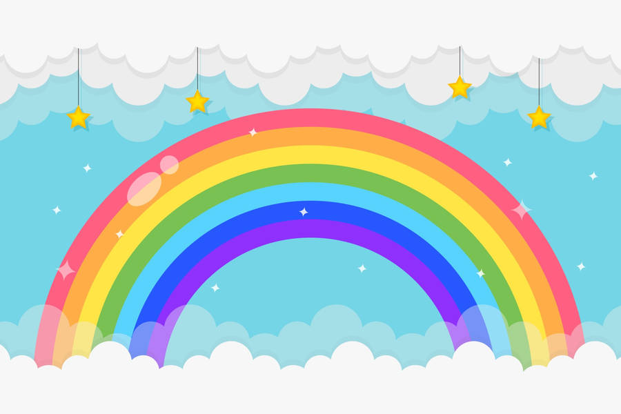 Cute Rainbow Background Wallpaper