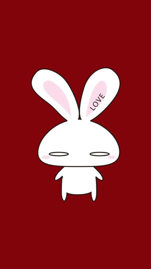 Cute Red Bunny Wallpaper