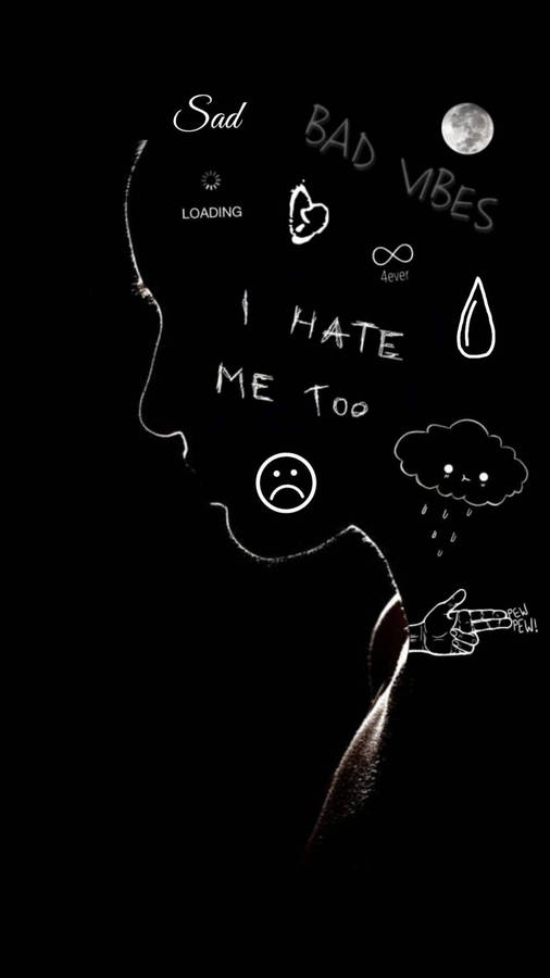 Cute Sad Drawing Wallpaper