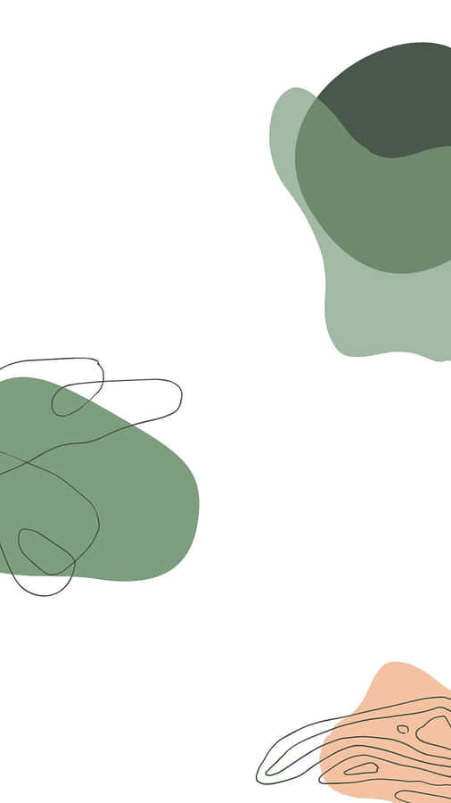 Cute Sage Green Lines Shapes And Squiggles Wallpaper