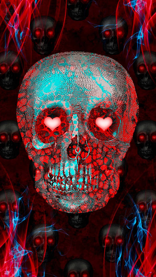 Cute Skeleton Iphone Digital Art Wallpaper