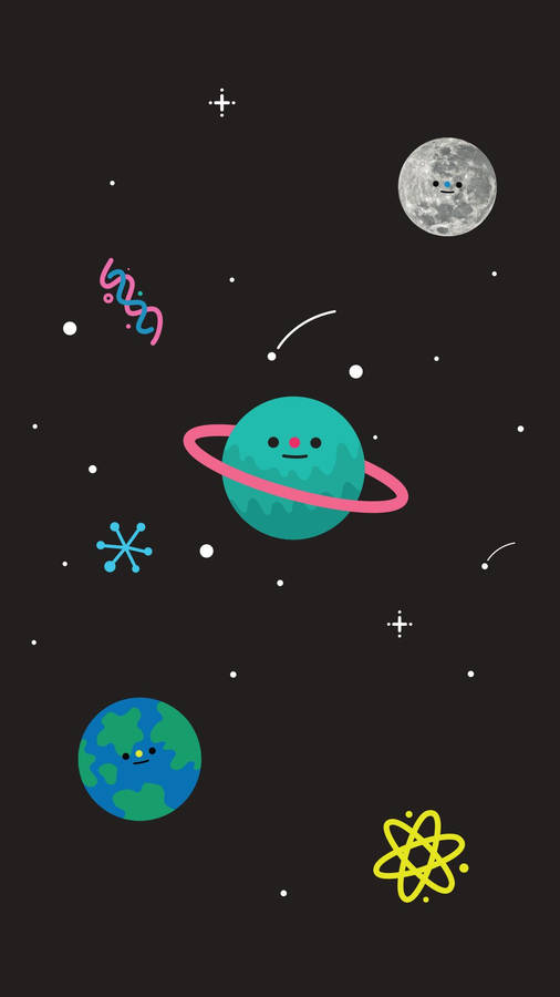 Cute Space Planets Wallpaper