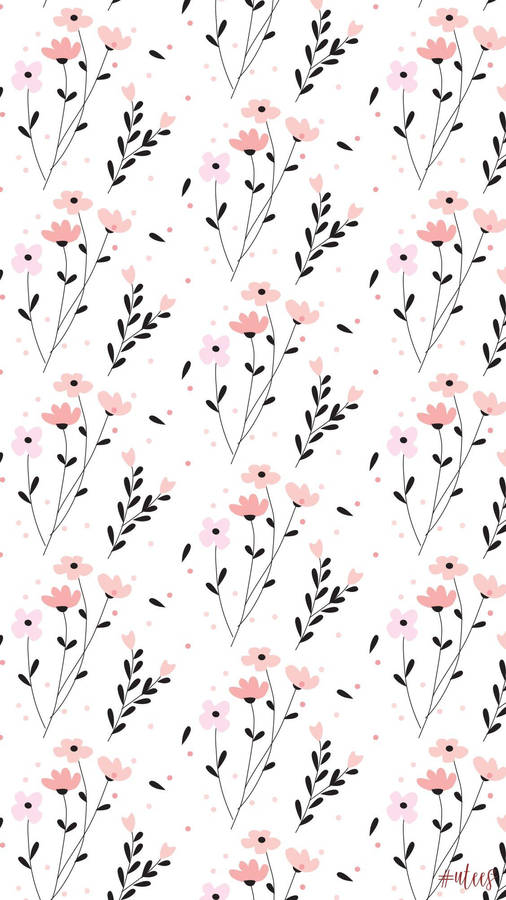 Cute Spring Flower Pattern Wallpaper