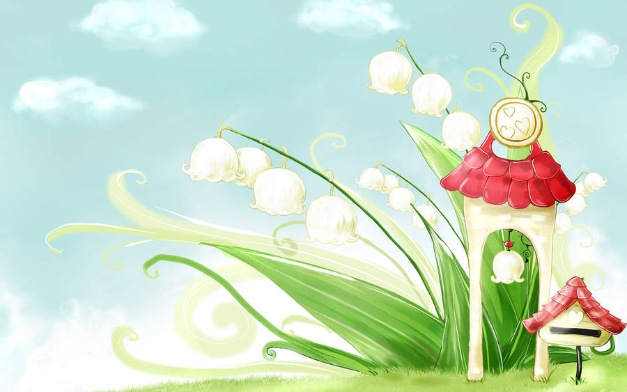 Cute Spring Lily Art Wallpaper