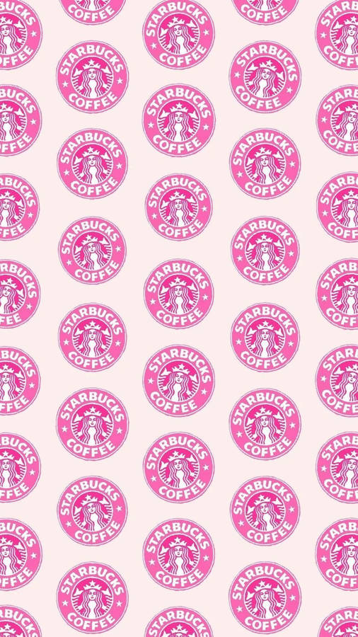 Cute Starbucks Logo Stamp Pattern Wallpaper