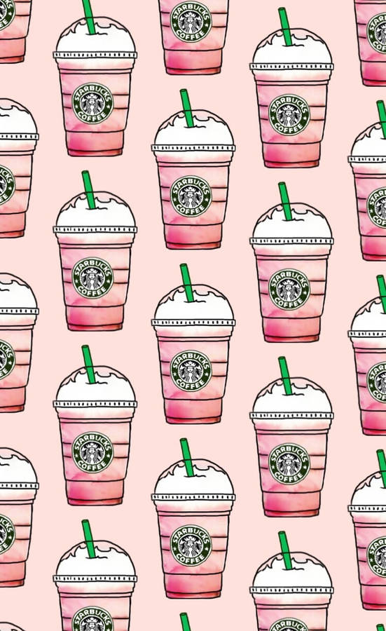 Cute Starbucks Strawberry Soda Cup Wallpaper