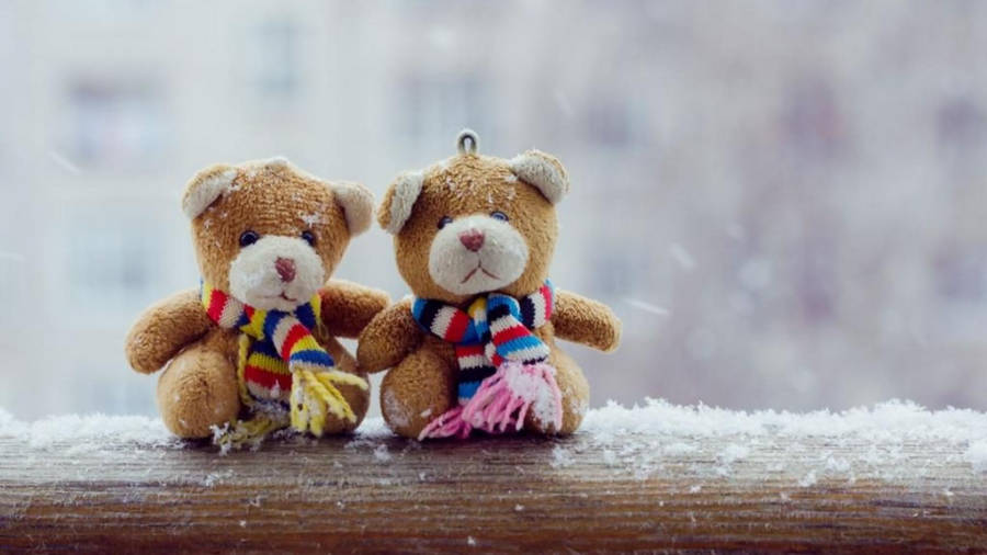 Cute Teddy Bear Besties Wallpaper