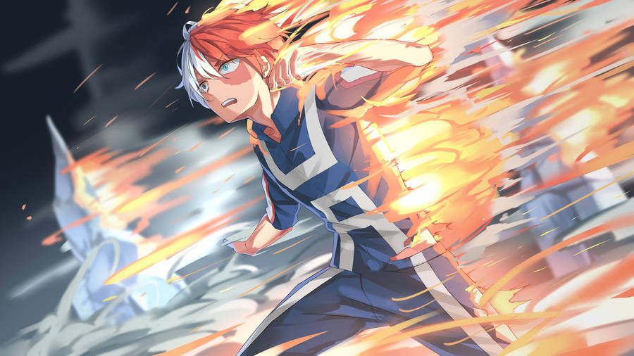 Cute Todoroki Fiery Art Wallpaper