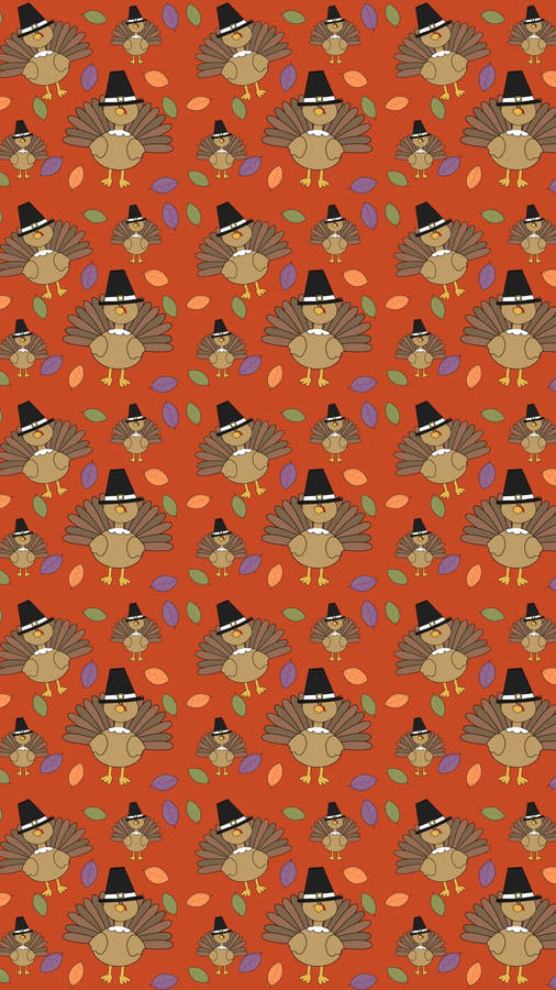 Cute Turkey Pattern Thanksgiving Iphone Wallpaper