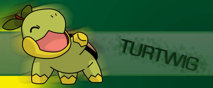 Cute Turtwig Smiling Waving Paw Wallpaper