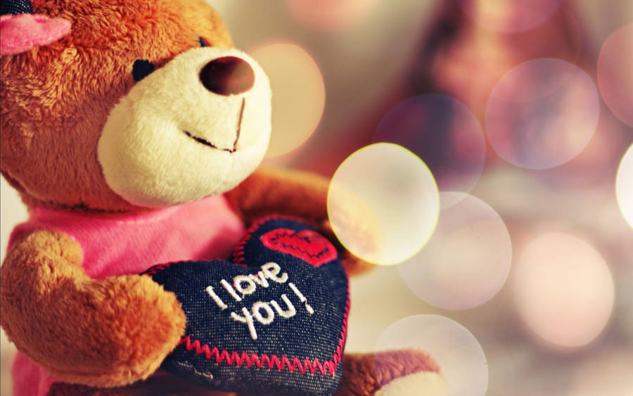 Cute Valentine's Day Teddy Bear Wallpaper