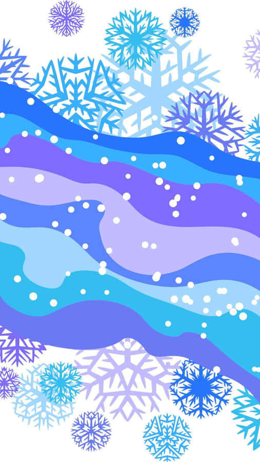 Cute Winter Snowflakes Art Phone Wallpaper
