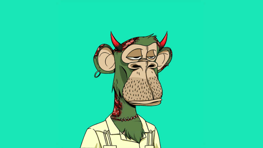 Cyan Nft Monkey Wallpaper
