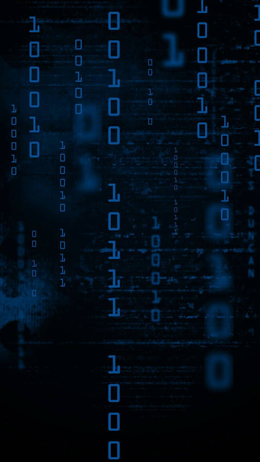 Cyber Binary Codes In Blue Wallpaper
