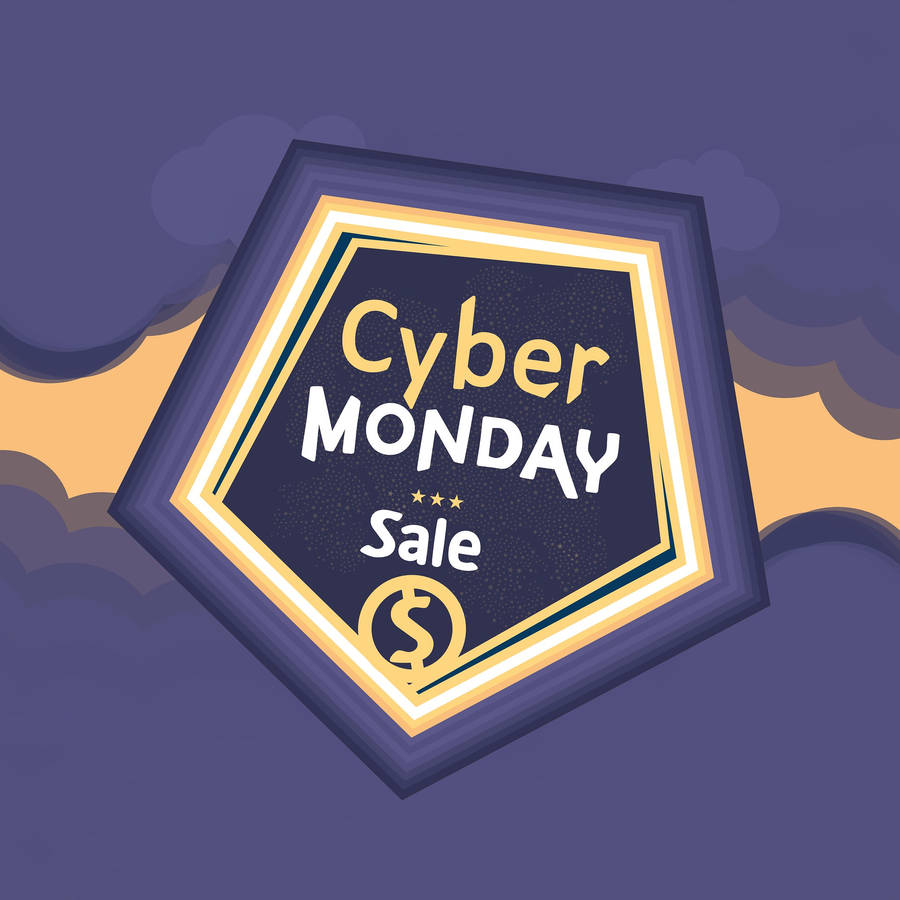 Cyber Monday Purple Pentagon Signage Wallpaper