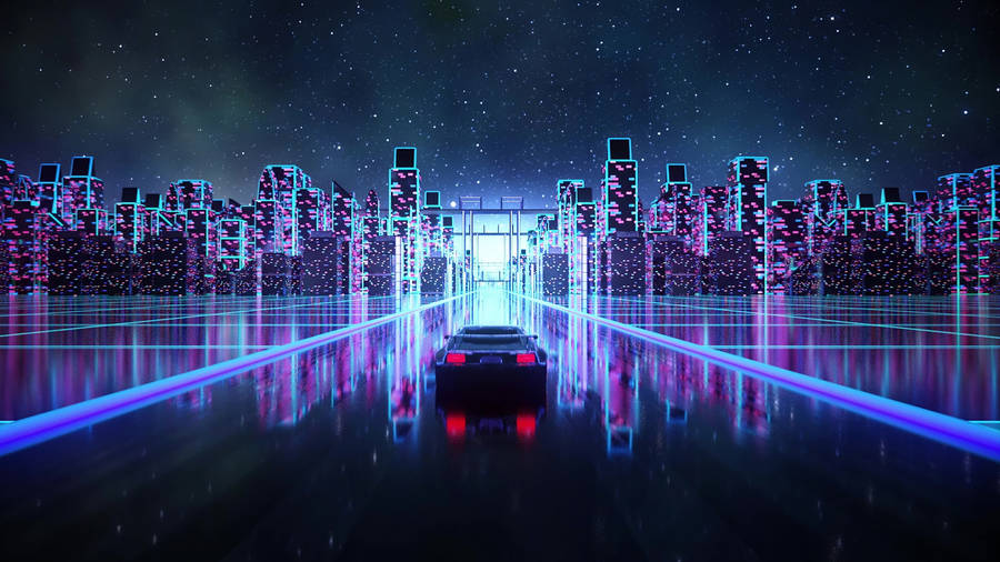 Cyberpunk 2560x1440 Starry Sky City Wallpaper