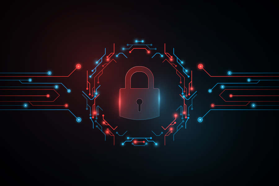 Cybersecurity Lock Circuit Design Wallpaper