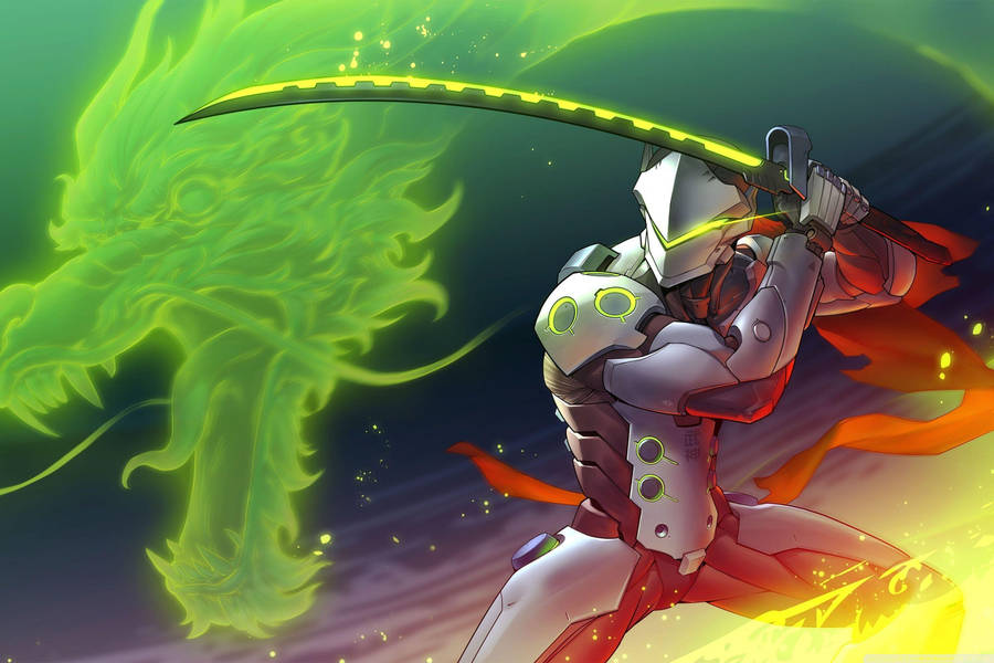 Cyborg Ninja Genji From Overwatch 2 Wallpaper