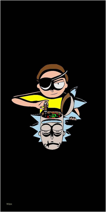 Cyborg Rick And Morty Iphone Wallpaper