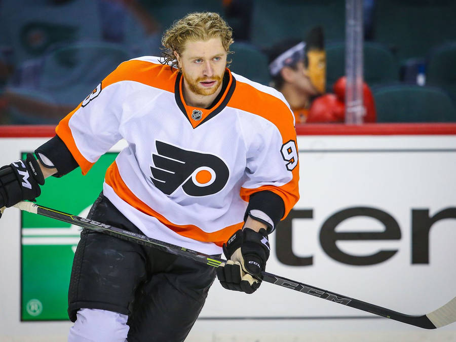 Czech Professional Ice Hockey Star, Jakub Voracek In Action Wallpaper