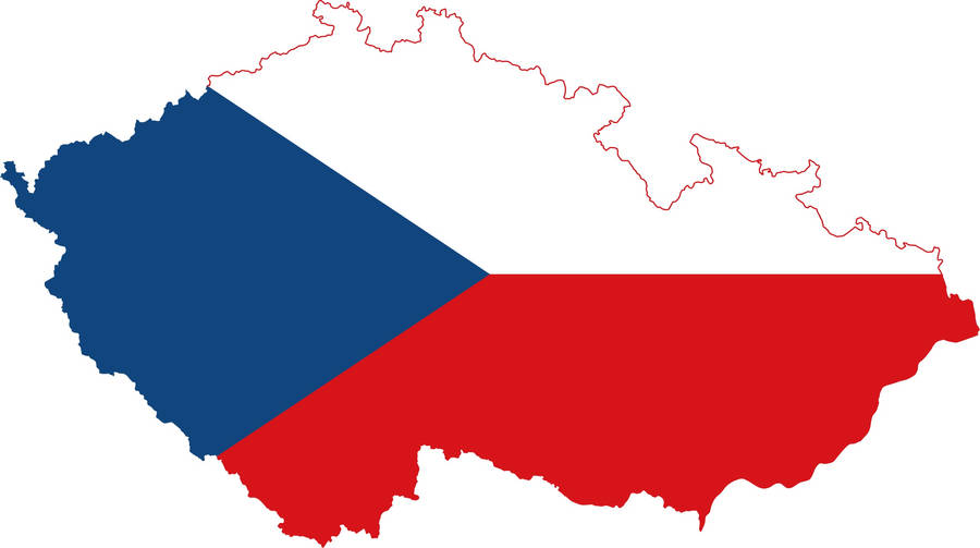 Czech Republic Flag Encased In Country Map Wallpaper