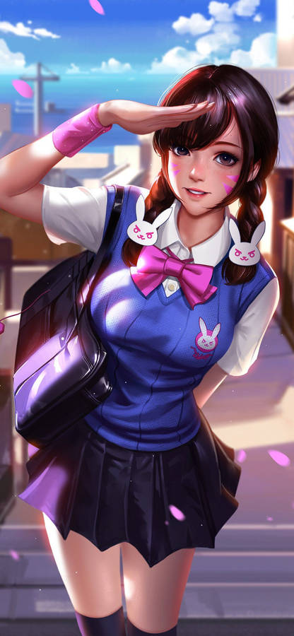 D. Va Aesthetic Anime Girl Iphone Wallpaper