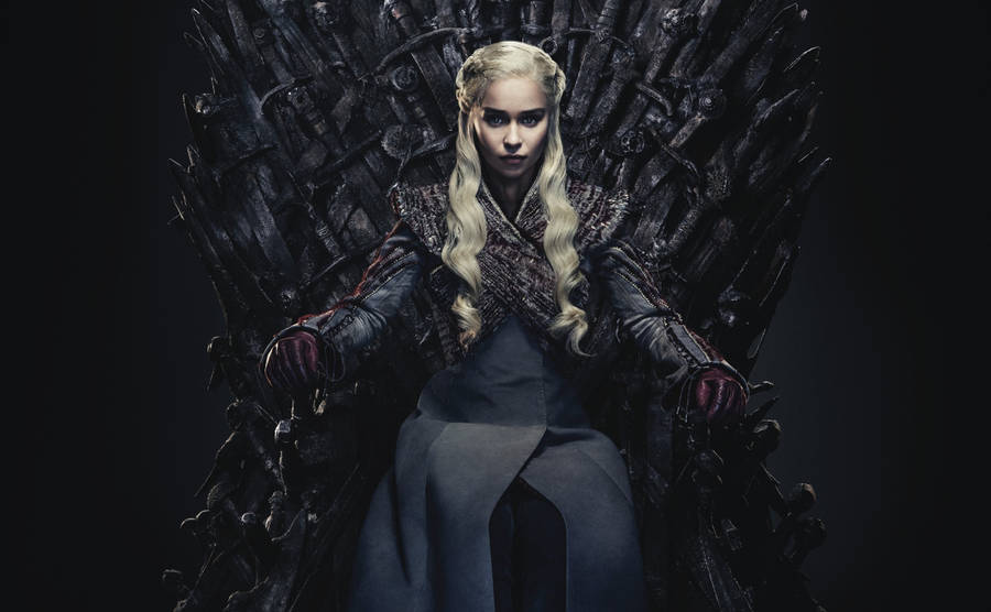 Daenerys Targaryen Dark Iron Throne Wallpaper