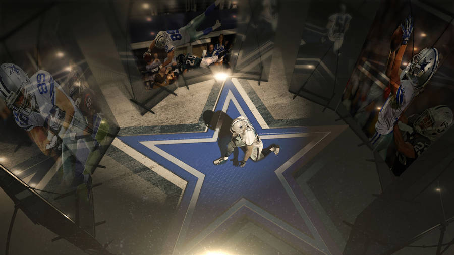 Dallas Cowboys Player Kneeling On Star Wallpaper