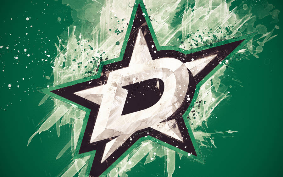 Dallas Stars Grungy Paint Effect Wallpaper