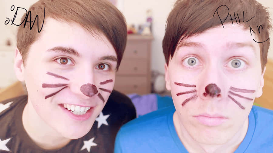 Dan And Phil Enjoying Time Together Wallpaper