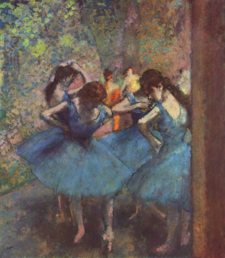 Dancers In Blue Painted By Edgar Degas Wallpaper