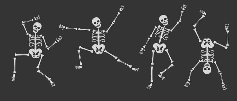 Dancing Skeletons Funky Graphic Wallpaper