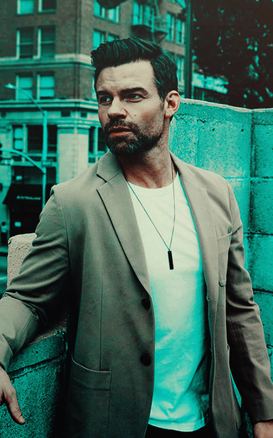 Daniel Gillies Cyan Aesthetic Wallpaper