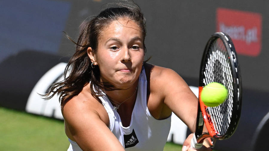 Daria Kasatkina In Action During A Tennis Match Wallpaper