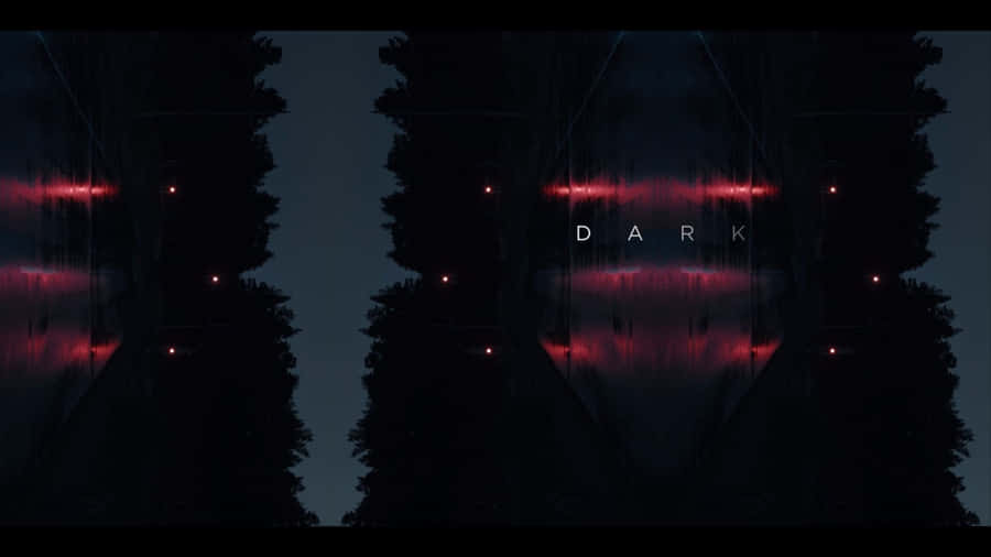 Dark - A Dark Forest With Red Lights Wallpaper