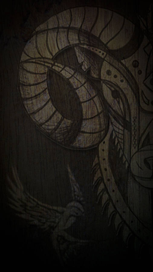 Dark Aesthetic Ram Aries Astrology Wood Wallpaper