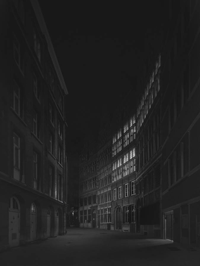 Dark Alley Minimalist Black Phone Wallpaper