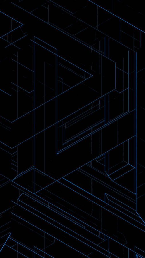 Dark Android Abstract Architectural Sketch Wallpaper