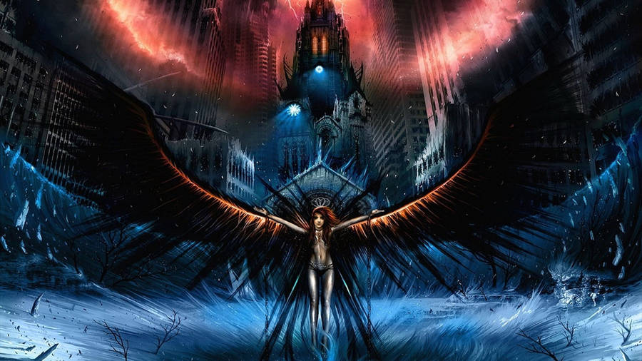 Dark Angel In The City Wallpaper