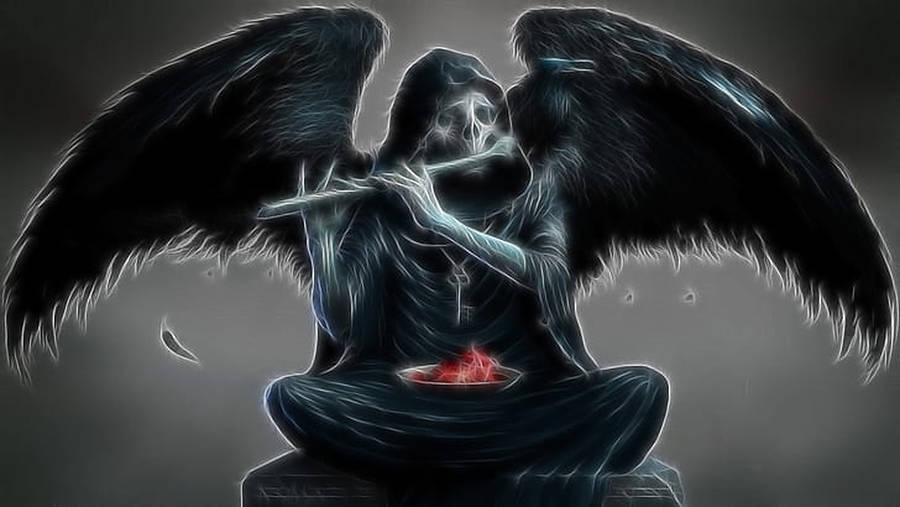 Dark Angel Playing A Flute Wallpaper