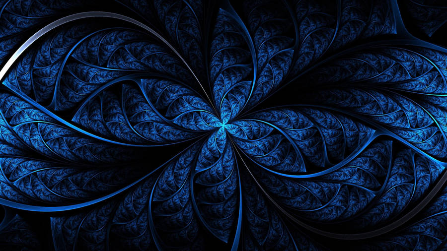 Dark Blue Aesthetic Leaves Wallpaper