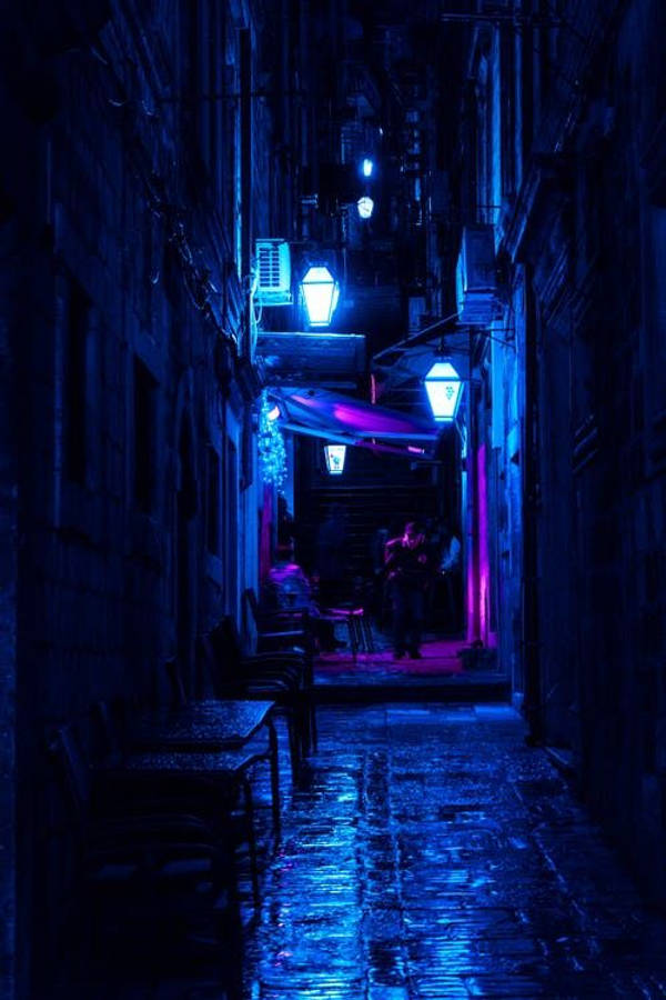 Dark Blue Aesthetic Tumblr Alley Wallpaper